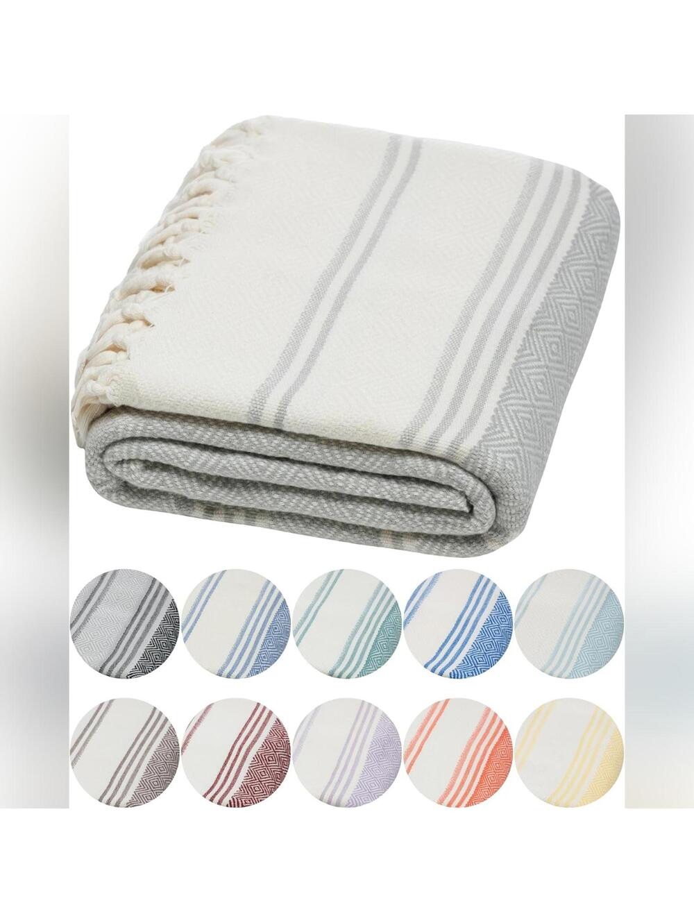 NWT DEMMEX Organic Diamond Turkish Bath & Beach Towel, 100% Oeko-Tex Cotton